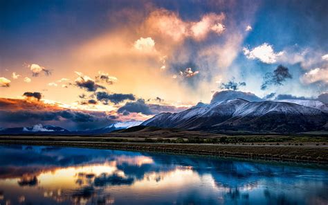 Hd Wallpaper View From New Zealand Lake Landscape Hdr Cool