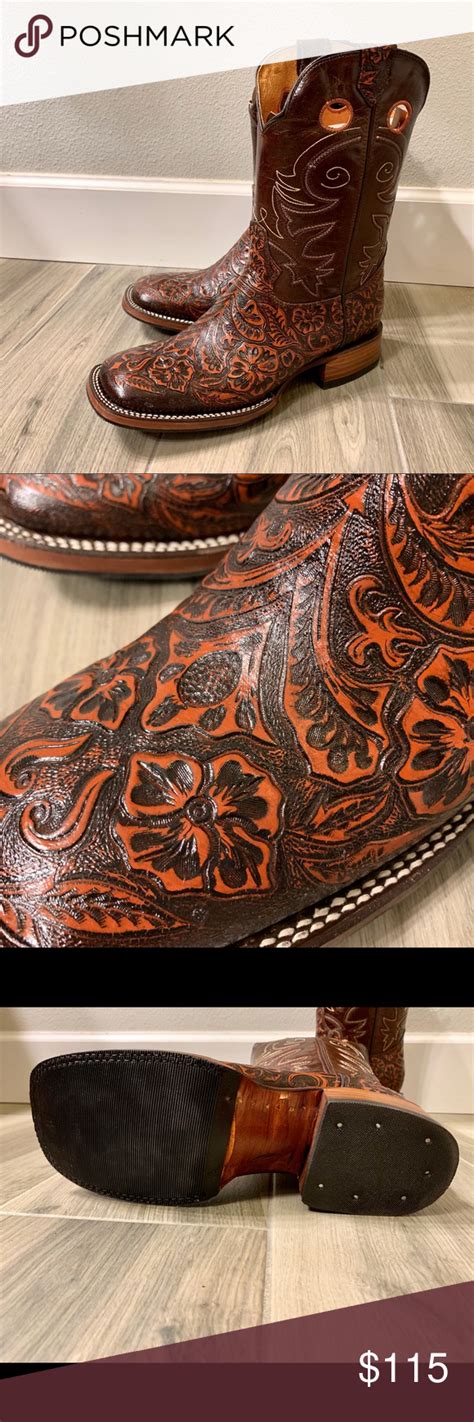 Big Bull Hand Tooled Leather Boots Leather Boots Boots Western