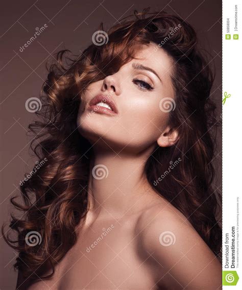 Hair Beauty Woman With Very Long Healthy And Shiny Curly
