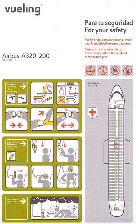Vueling Airbus A320 200 Airplane Safety Cards Safety