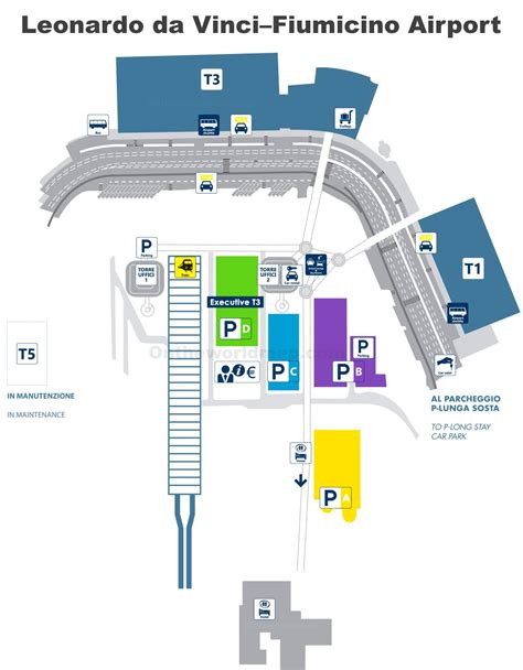 Fiumicino Airport Overview Map Ontheworldmap Com