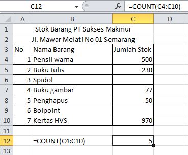 Fungsi Rumus Count Dan Countblank Dalam Ms Excel