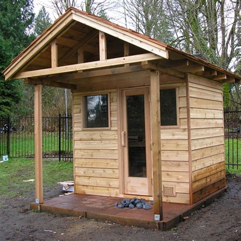 This Is A 5 X 7 Outdoor Sauna With Porch Made From A Diy Kit Outdoor