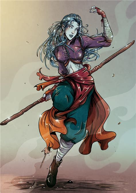 [oc] Air Genasi Monk Commissioned R Characterdrawing