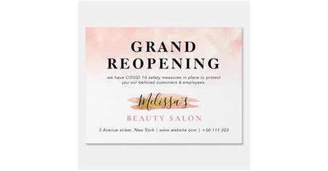 Grand Reopening Trendy Gold And Pink Salon Garden Sign Zazzle