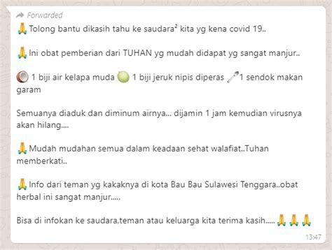 Check spelling or type a new query. SALAH Air Kelapa Muda, Jeruk Nipis, dan Garam Obat Covid ...