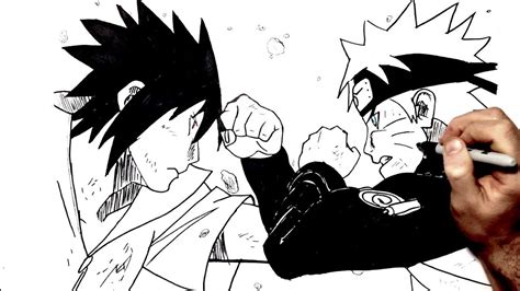 Naruto Vs Sasuke Drawing Easy