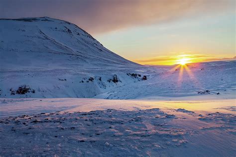 Sunrise Over Ice And Snow In South Iceland Photograph By Victoria