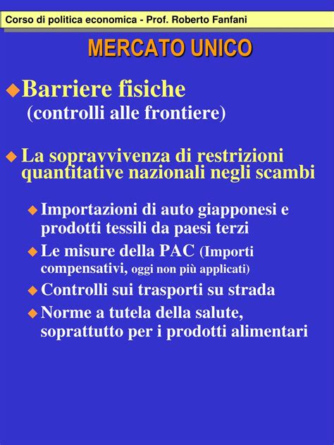 Ppt Mercato Unico E Integrazione Economica Europea Powerpoint