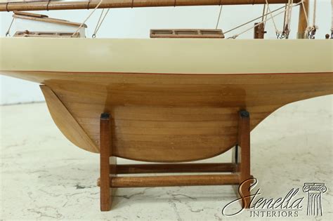 F50515ec Wood Model Sailboat On Stand Ebay