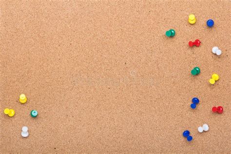 Pin Board Texture For Background And Colorful Pins Frame Stock Image