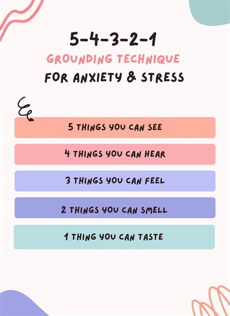 Grounding Techniques For Anxiety And Stress Printable Etsy