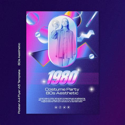 Free Psd 80s Aesthetic Party Poster Template