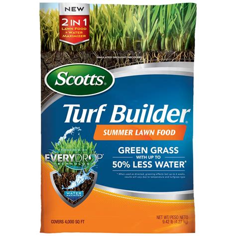 A well fed lawn is a healthier lawn. Scotts Turf Builder 9 lb. 4,000 sq. ft. Summer Lawn ...