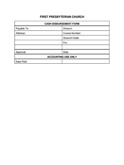 Cash Disbursement Journal Excel Template Fill Online Printable