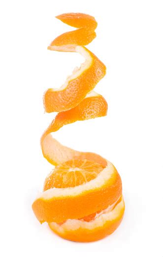 Peeled Fruits Orange Peeled Skin Isolated White Background Stock Photo