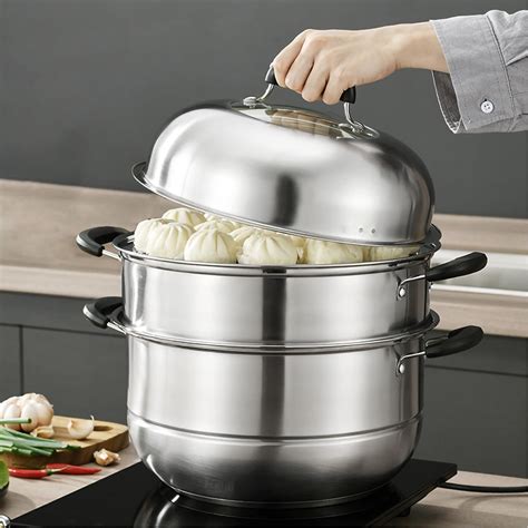 Buy Mano Steamer Pot For Cooking 11 Inch Steam Pots With Lid 2 Tier