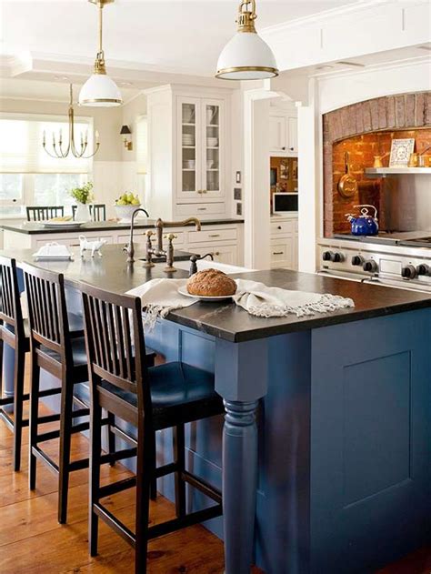 White cabinets plus a dark stained kitchen. Modern Furniture: Decorating Design Ideas 2012 With Blue Color