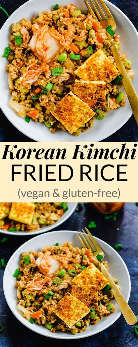 Korean Kimchi Fried Rice (vegan & gluten-free) | Recipe | Food recipes