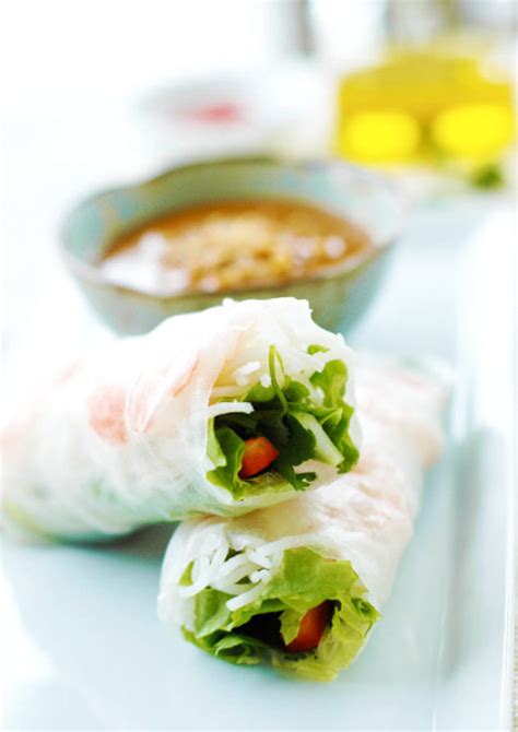 I fried the spring rolls and then put tons of lettuce, thai basil, mint, and chili peppers on them delicious!!!!! In Her Kitchen: Vietnamese Spring Rolls with Hoison Peanut ...