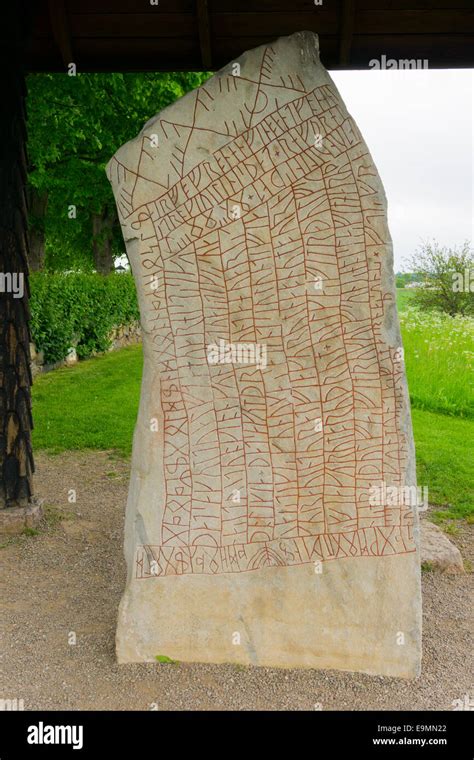 Runestone In Sweden The Famous Roek Stone Röksten In Rok Near