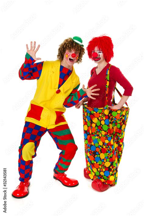 Couple Funny Clowns Stock Photo Adobe Stock