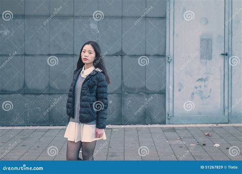 Young Beautiful Chinese Girl Posing In The City Streets Stock Image Image Of Model Modern