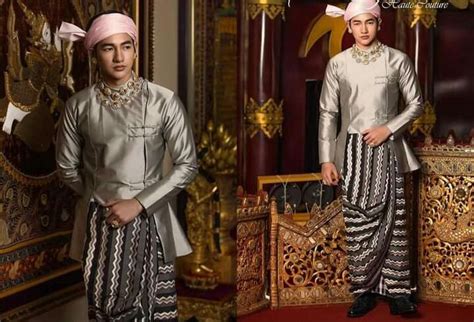 Traditional Myanmar Formal Men Dresses Princes In Burmese Palace Used
