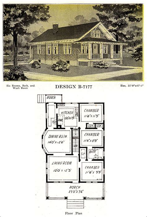 Classic 1918 Craftsman Style Bungalow Design Shingled Cottage