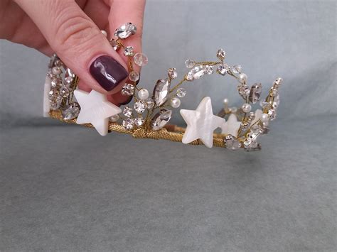 celestial headpiece celestial tiara star tiara gold star etsy