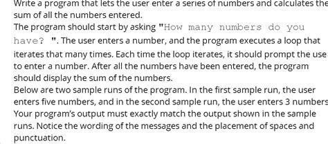 Solved Write A Program That Lets The User Enter A Series Of