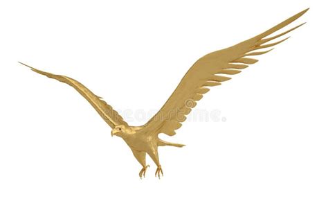 Gold Eagle On White Background3d Illustration Stock Illustration