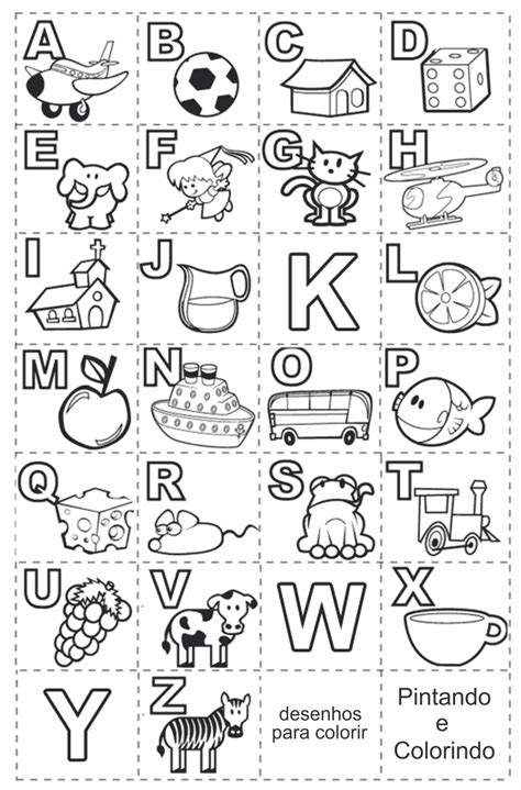Alfabeto Ilustrado Para Alfabetização Infantil Imprimir Desenhos