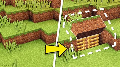 Minecraft How To Build An Easy Survival Secret Base Tutorial Hidden
