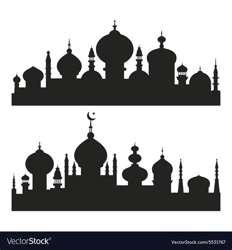Islamic City Silhouettes Royalty Free Vector Image