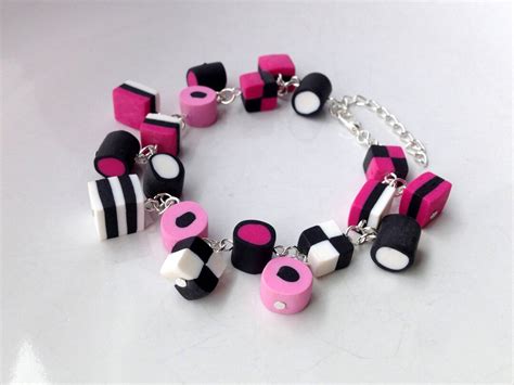 Pink Liquorice Allsorts Bracelet Cute Clay Beads Bracelets Etsy