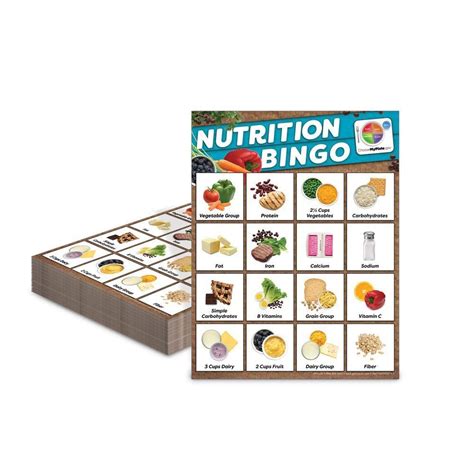 Myplate Nutrition Bingo Bingo Bingo Chips Card Games