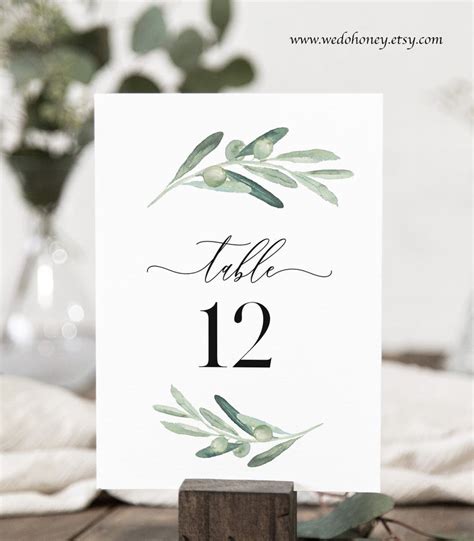 Wedding Table Numbers Covey Digital Print