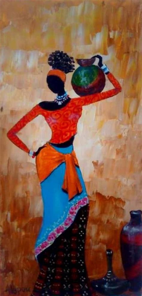 African Woman Original Abstract Acrylic Painting African Etsy