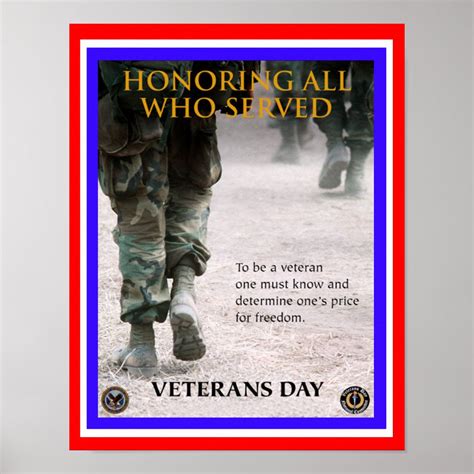 Veterans Day Honour Poster Zazzle
