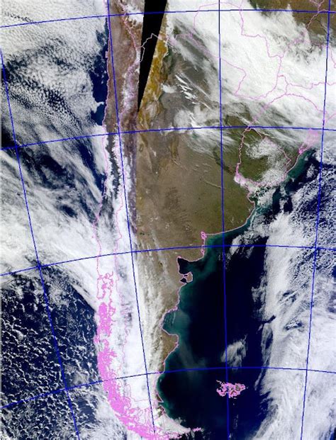Meteorología Práctica Foto Color Satelital De Toda Argentina En El