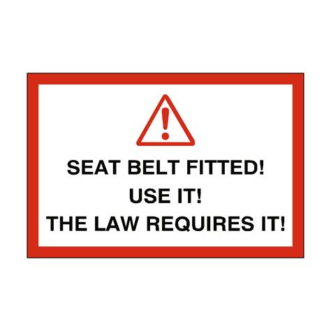 seat belt warning sticker safety uk