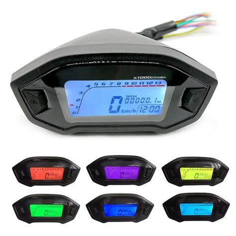 High Quality Waterproof Dc V Motorcycle Lcd Display Km Mile Rpm