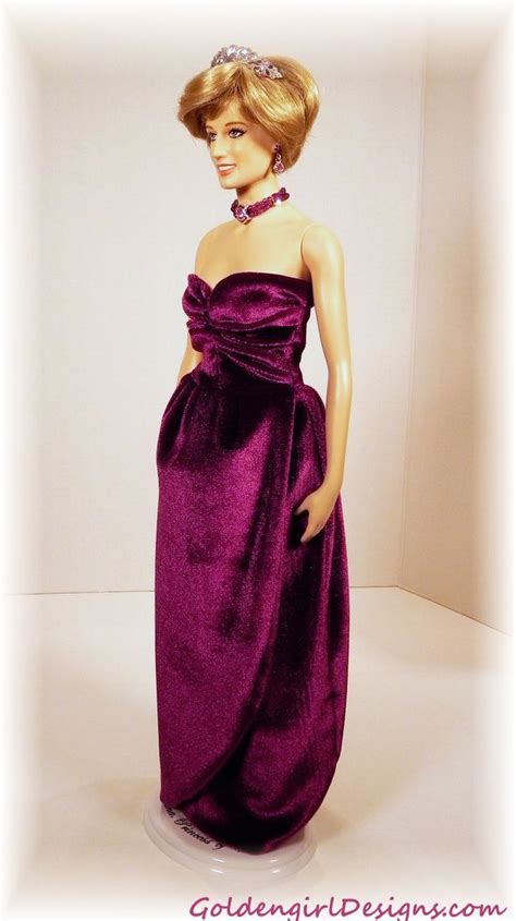 Ooak Custom Gown For Franklin Mint Princess Diana Purple Silk Velvet