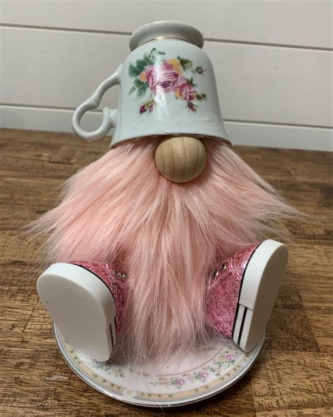 Pink Teacup Gnome Teacup Crafts Diy Gnomes Gnomes Crafts