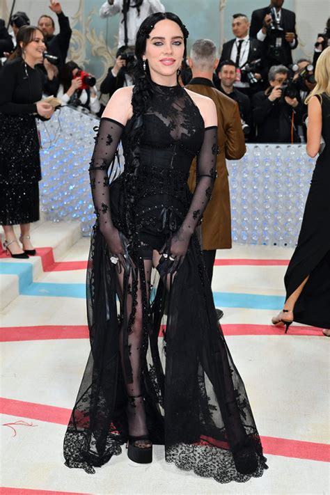 Billie Eilish Gave Full Gothic Glam In A See Through Lingerie Dress At The Met Gala