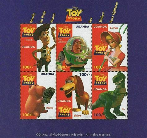 Toy Story Stamp Characters Disney Woody Buzz Rex Slinky Bo Peep Hamm S