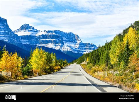 The Road 93 Beautiful Icefield Parkway In Autumn Jasper National Park
