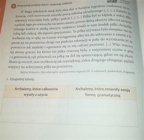 ćwiczenia Język Polski Klasa 7 - Zadanie w załączniku :) Ćwiczenia, język polski, strona 16, zadanie 2