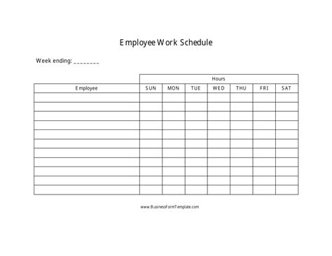 Employee Daily Work Schedule Template Download Printable Pdf